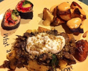 Vegan food at Café Gratitude during Dishcrawl Santa Cruz's second outing