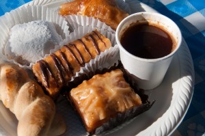 Pastries and Greek coffee from the Santa Cruz Greek Food Faire in May (smaller version of the September festival)