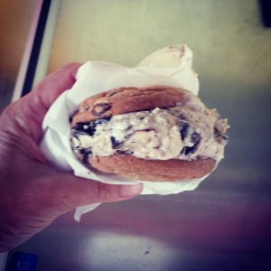 Made to order ice cream sandwich from Aunt LaLi's